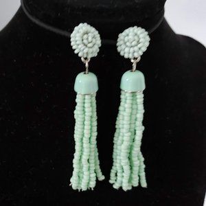 Beautiful Teal beaded boho earrings
